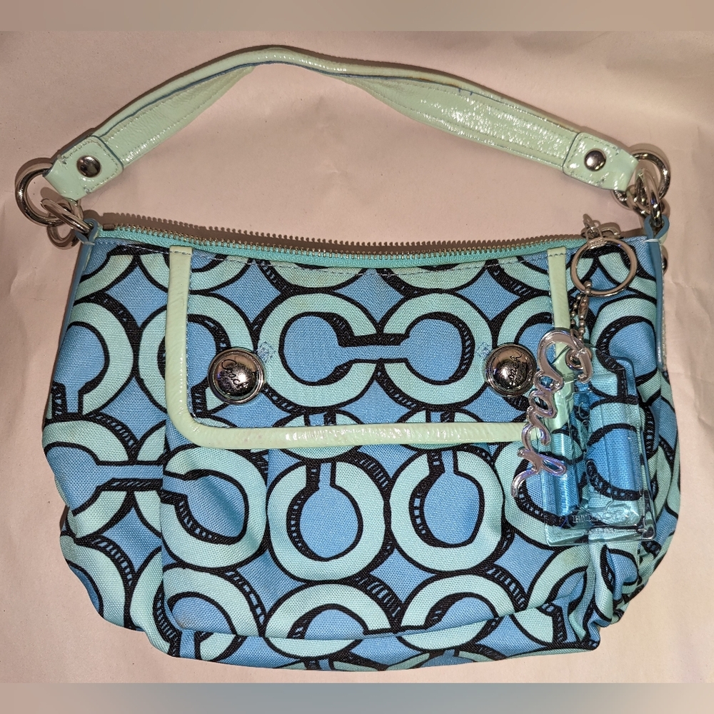 Coach poppy groovy signature shoulder purse